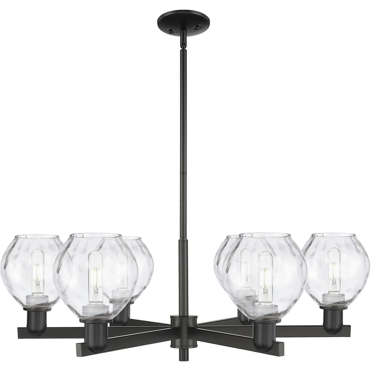 Innovations Lighting 716-6CR-BK-G362 Arcadia Waverly 6 Light 35.75 inch Matte Black Chandelier Ceiling Light