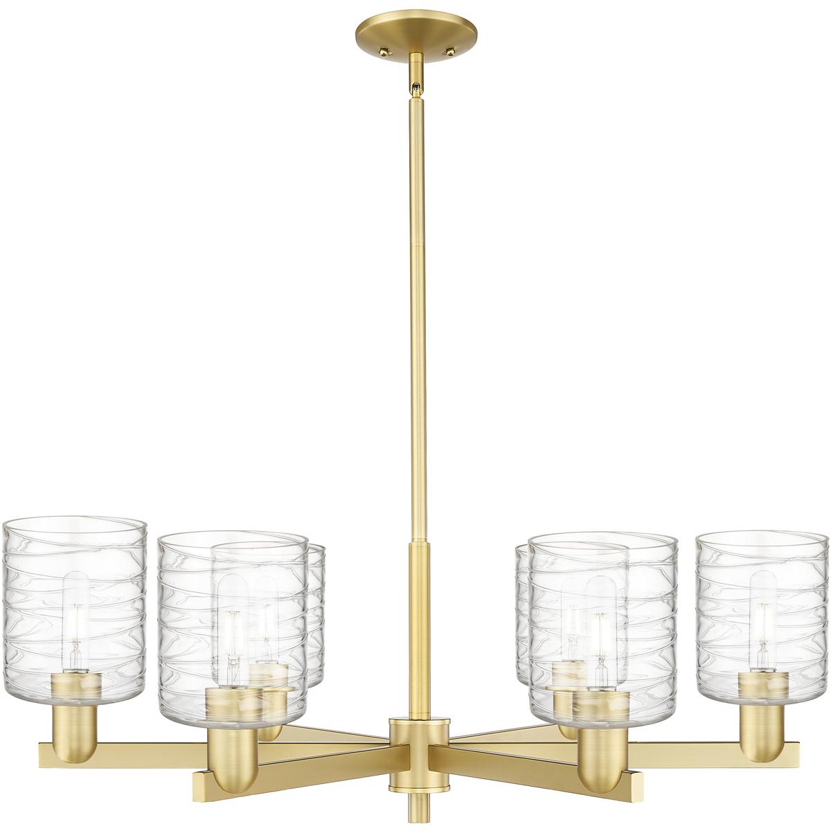 Innovations Lighting 716-6CR-SG-G1113 Arcadia Cobbleskill 6 Light 34.75 inch Satin Gold Chandelier Ceiling Light in Deco Swirl