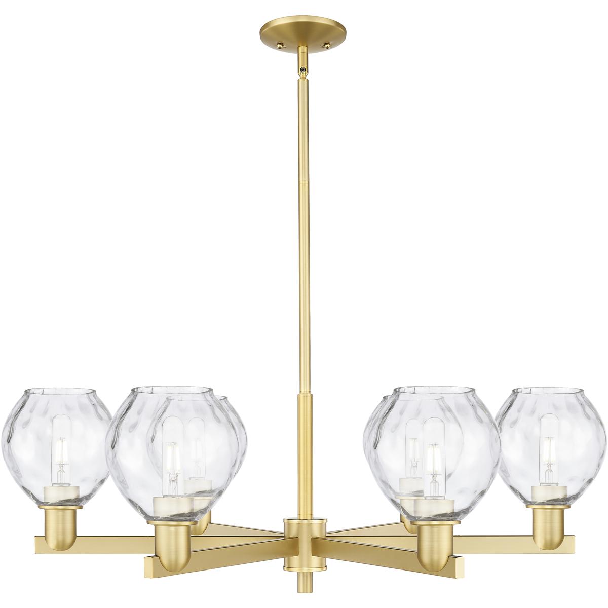 Innovations Lighting 716-6CR-SG-G362 Arcadia Waverly 6 Light 35.75 inch Satin Gold Chandelier Ceiling Light