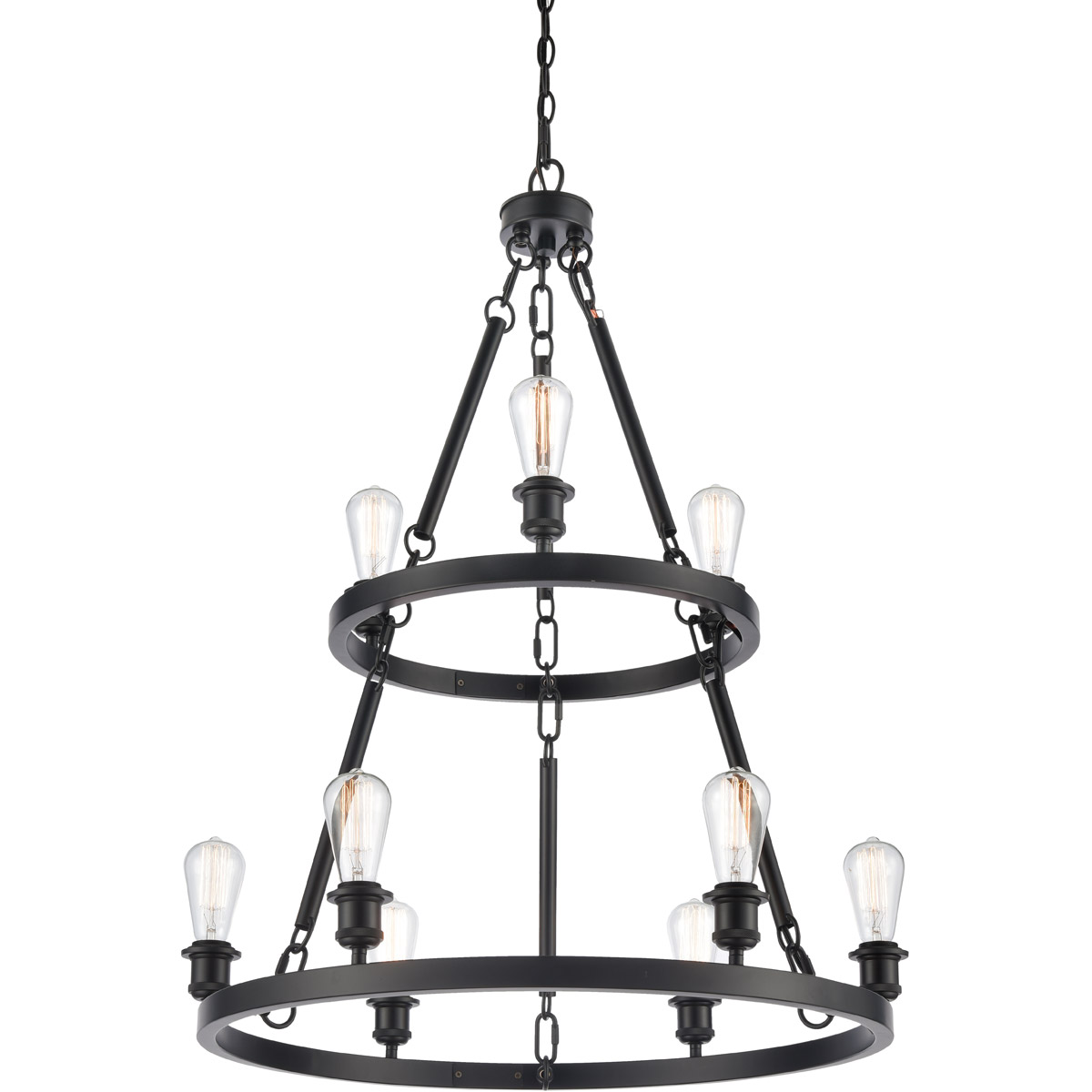 Innovations Lighting 8203-BK-LED Ballston Saloon LED 30 inch Matte Black Chandelier Ceiling Light, Ballston