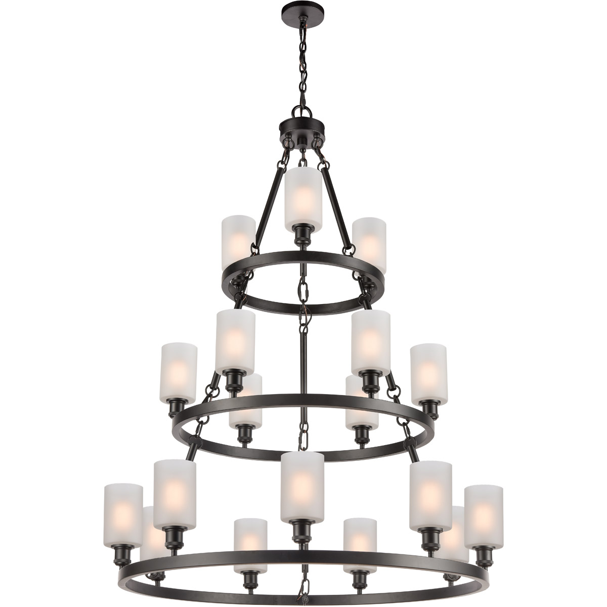 Innovations Lighting 82034-BK-G801-LED Ballston Saloon LED 40 inch Matte Black Chandelier Ceiling Light in Matte White Glass, Ballston