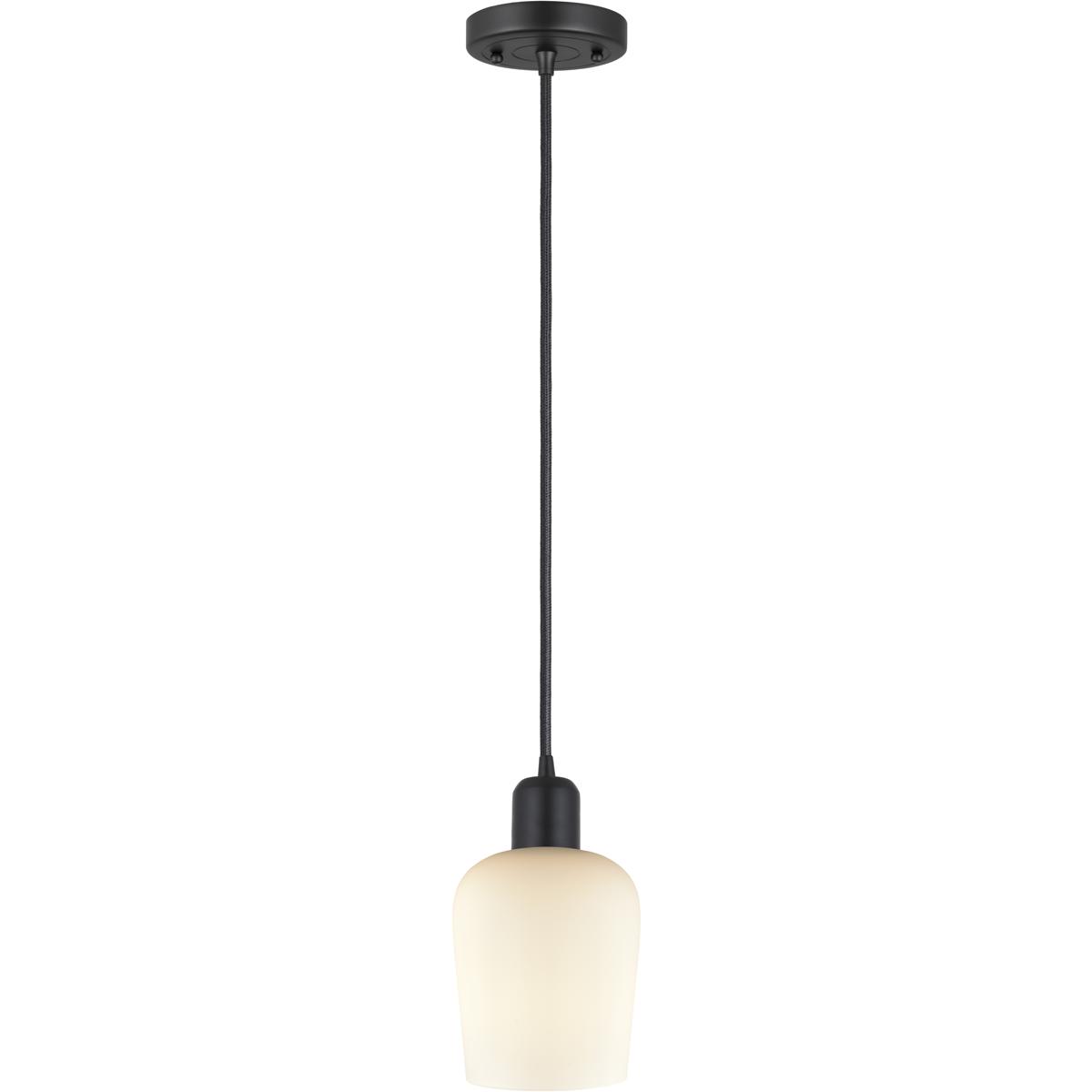 Innovations Lighting 900-1P-BK-G4201 Remy 1 Light 5.25 inch Matte Black Mini Pendant Ceiling Light in White Glass
