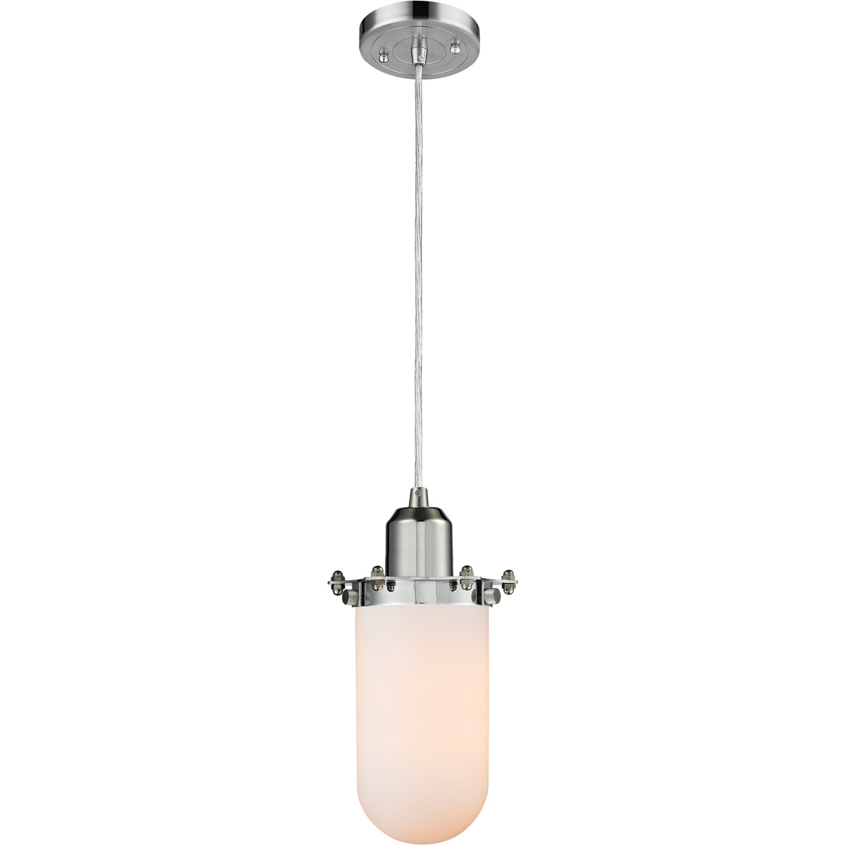 Innovations Lighting 900-1P-PC-CE231-PC-W Austere Centri 1 Light 5 inch Polished Chrome Mini Pendant Ceiling Light in Incandescent, Matte White Glass,