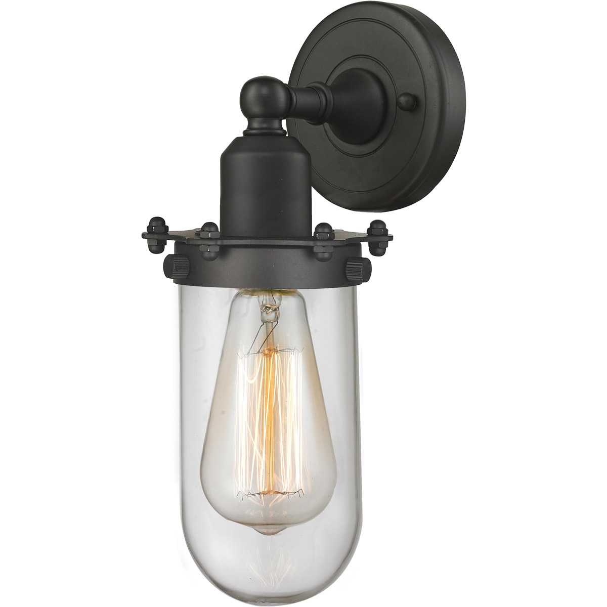 Innovations Lighting 900-1W-OB-CE231-OB-CL Austere Centri 1 Light 5 inch Oil Rubbed Bronze Sconce Wall Light in Incandescent, Clear Glass, Austere