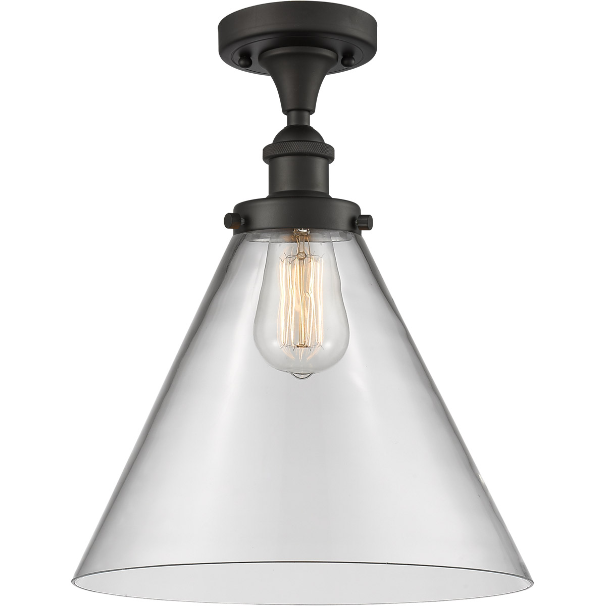 Innovations Lighting 916-1C-OB-G42-L Ballston X-Large Cone 1 Light 8 inch Oil Rubbed Bronze Semi-Flush Mount Ceiling Light in Clear Glass