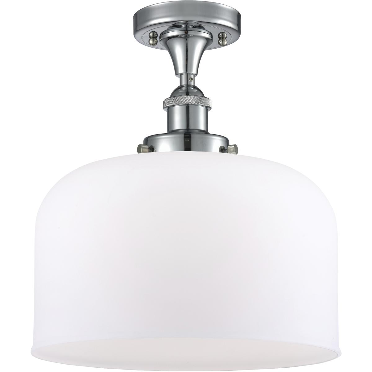 Innovations Lighting 916-1C-PC-G71-L Ballston X-Large Bell 1 Light 8 inch Polished Chrome Semi-Flush Mount Ceiling Light in Matte White Glass, Ballsto