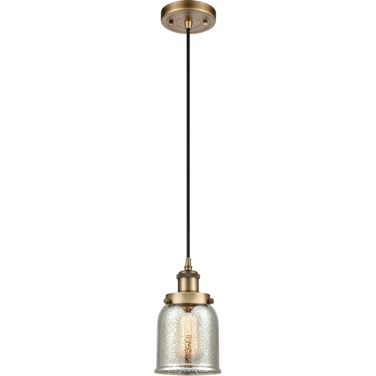 Innovations Lighting 916-1P-BB-G58-LED Ballston Bell LED 5 inch Brushed Brass Mini Pendant Ceiling Light, Small Bell