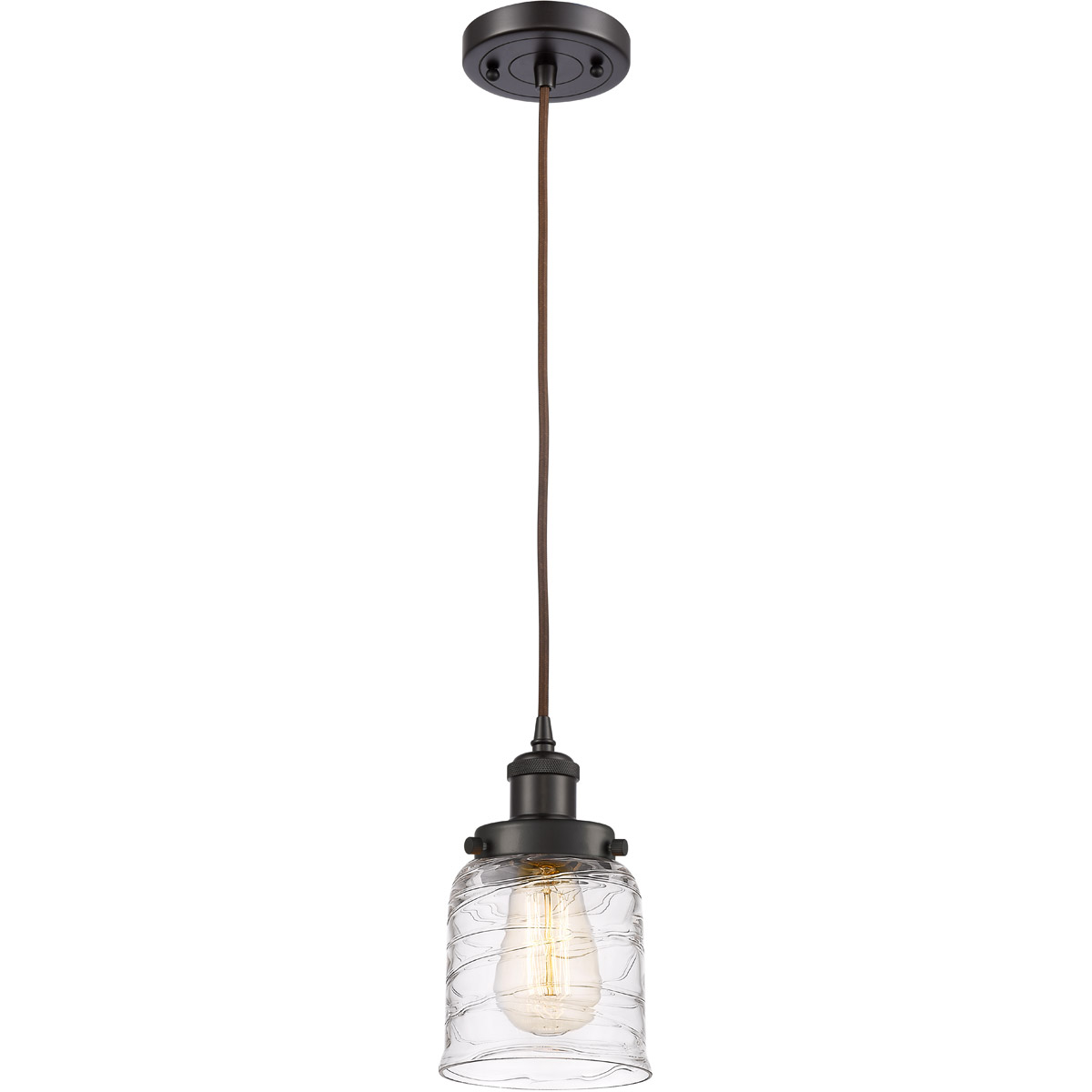 Innovations Lighting 916-1P-OB-G513-LED Ballston Bell LED 5 inch Oil Rubbed Bronze Mini Pendant Ceiling Light