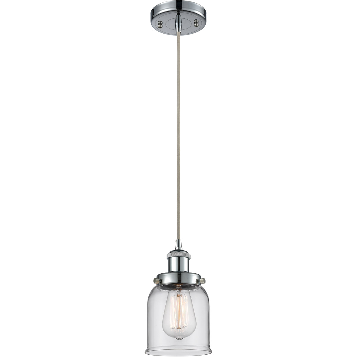 Innovations Lighting 916-1P-PC-G52 Ballston Small Bell 1 Light 5 inch Polished Chrome Mini Pendant Ceiling Light in Clear Glass, Ballston