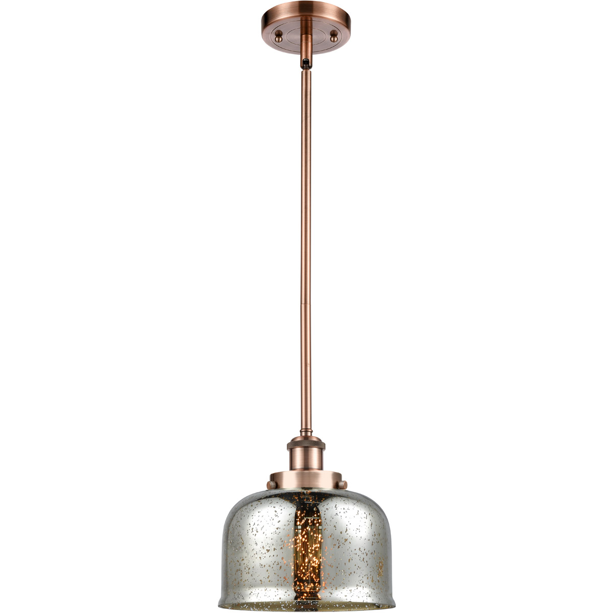 Innovations Lighting 916-1S-AC-G78 Ballston Bell 1 Light 8 inch Antique Copper Mini Pendant Ceiling Light, Large Bell