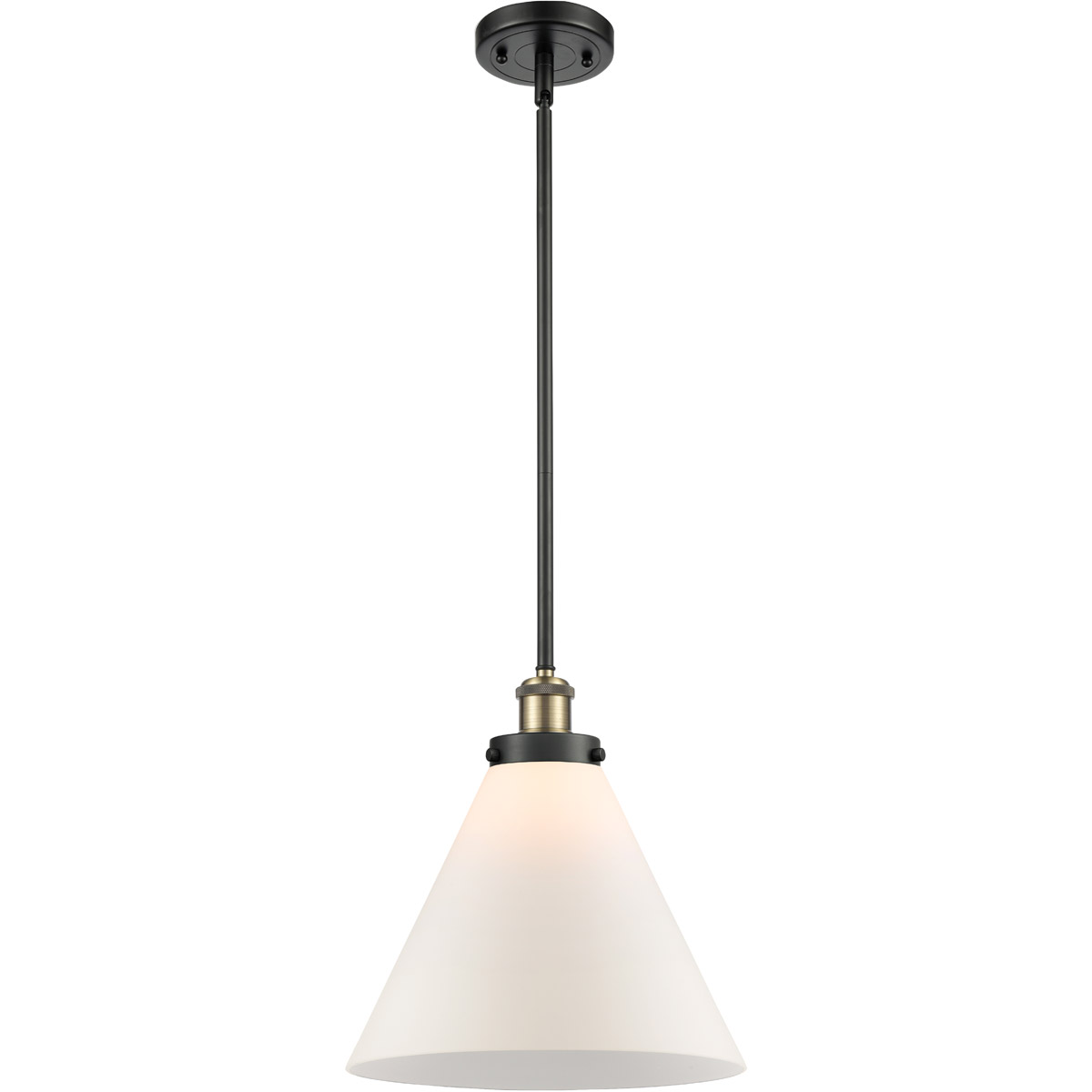 Innovations Lighting 916-1S-BAB-G41-L-LED Ballston X-Large Cone LED 12 inch Black Antique Brass Pendant Ceiling Light in Matte White Glass