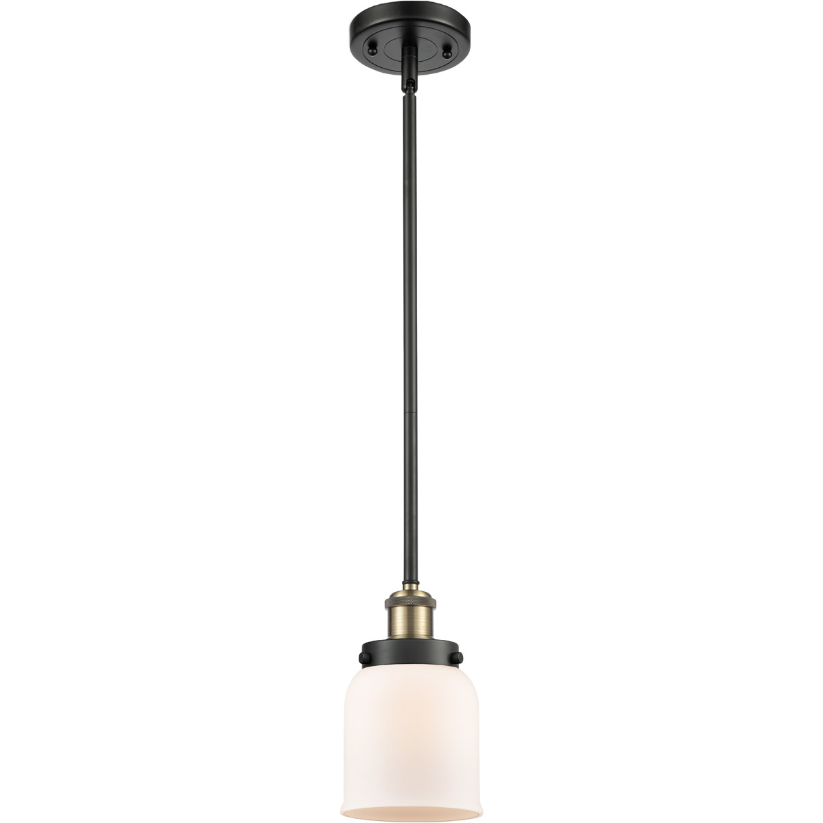 Innovations Lighting 916-1S-BAB-G51 Ballston Small Bell 1 Light 5 inch Black Antique Brass Pendant Ceiling Light in Matte White Glass