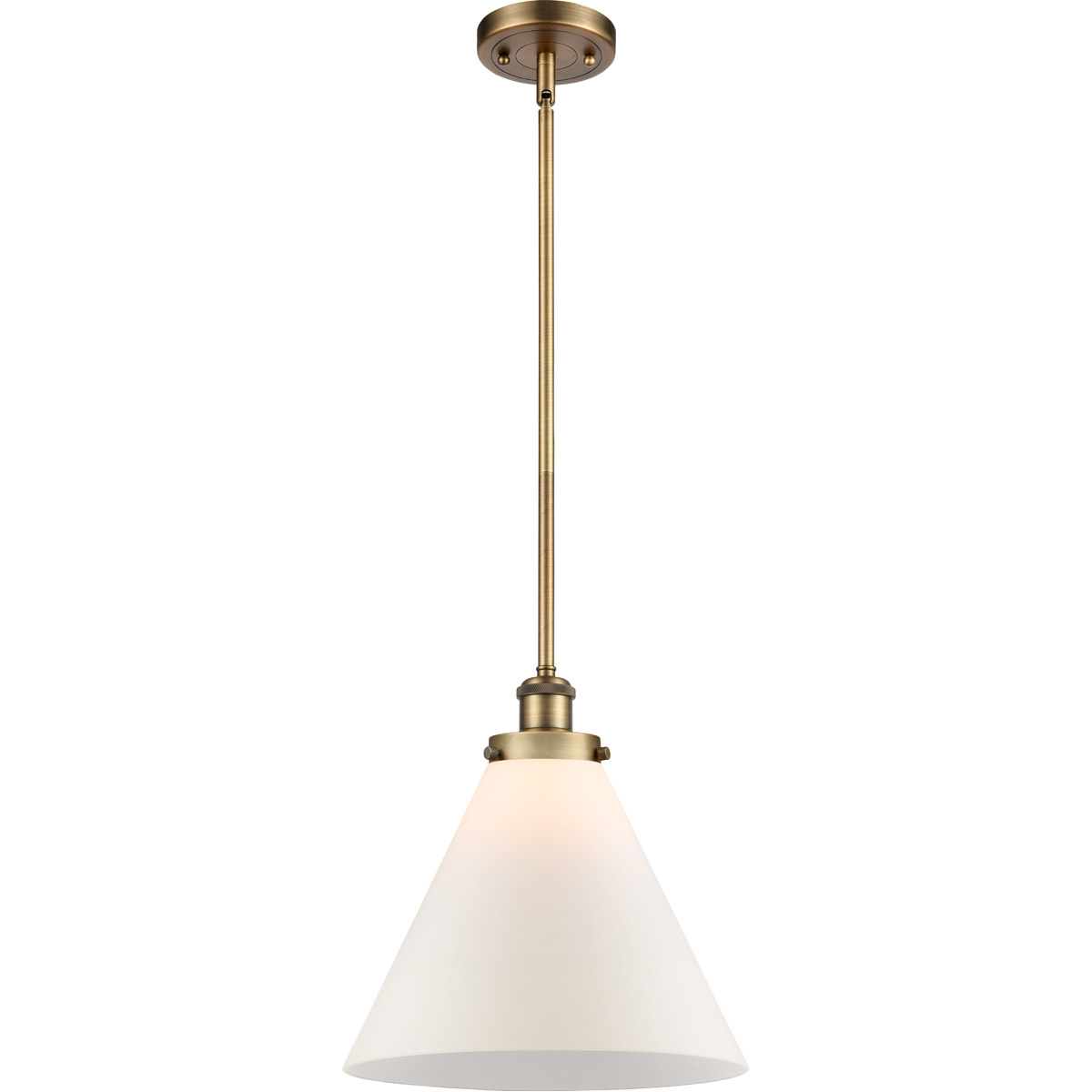 Innovations Lighting 916-1S-PC-G41-L-LED Ballston X-Large Cone LED 12 inch Polished Chrome Pendant Ceiling Light in Matte White Glass