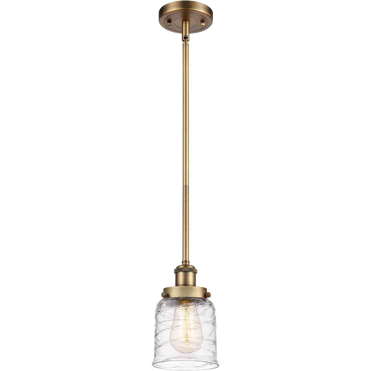 Innovations Lighting 916-1S-BB-G513 Ballston Bell 1 Light 5 inch Brushed Brass Mini Pendant Ceiling Light