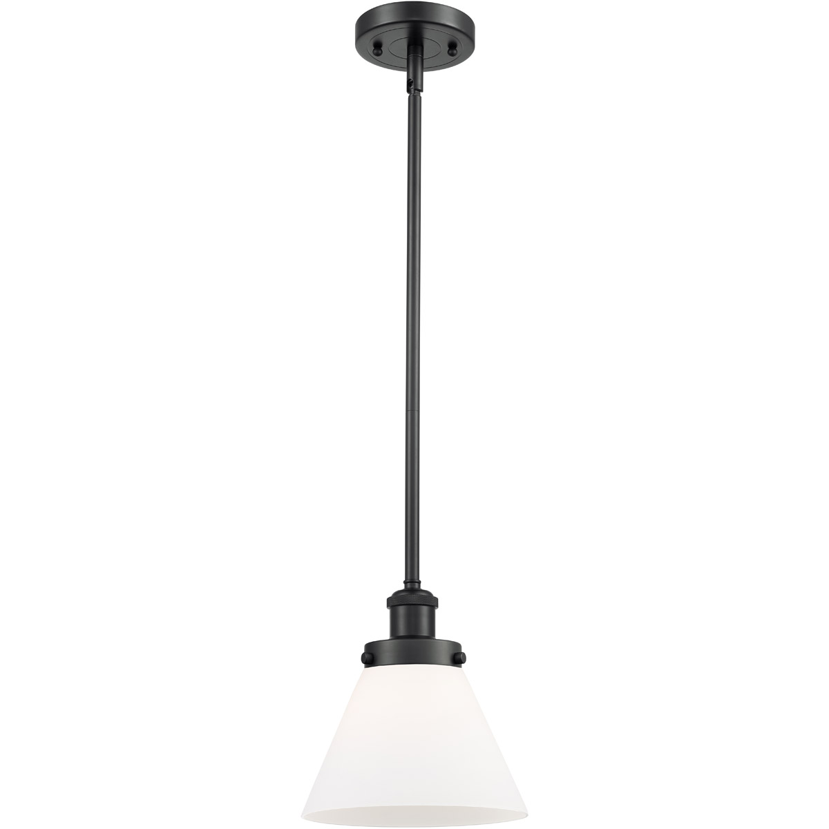 Innovations Lighting 916-1S-BK-G41 Ballston Large Cone 1 Light 8 inch Matte Black Pendant Ceiling Light in Matte White Glass, Ballston