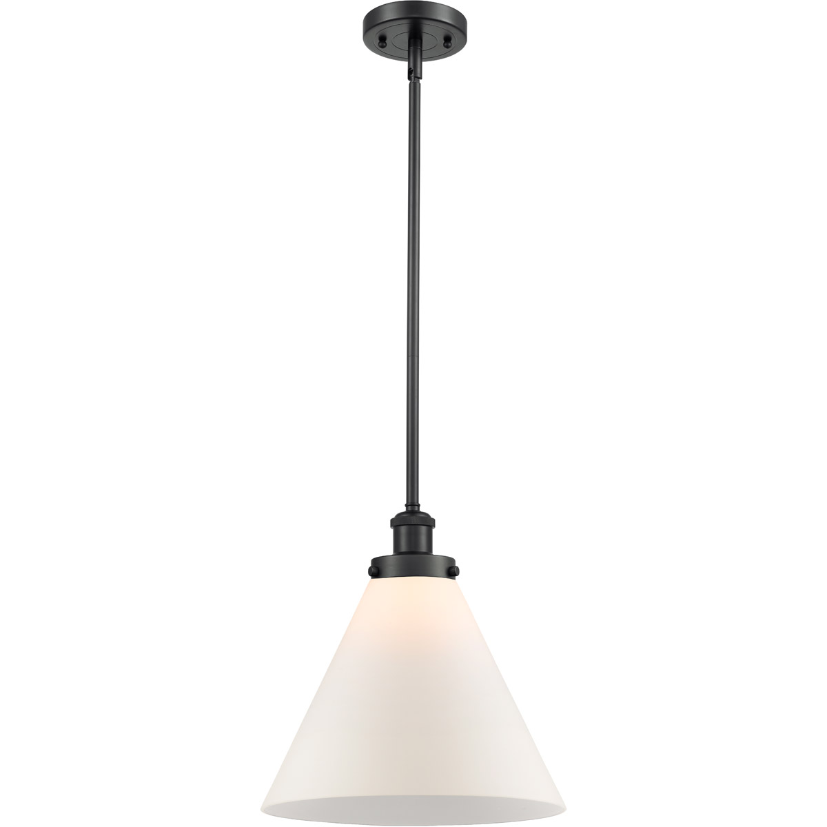 Innovations Lighting 916-1S-BK-G41-L Ballston X-Large Cone 1 Light 12 inch Matte Black Pendant Ceiling Light in Matte White Glass