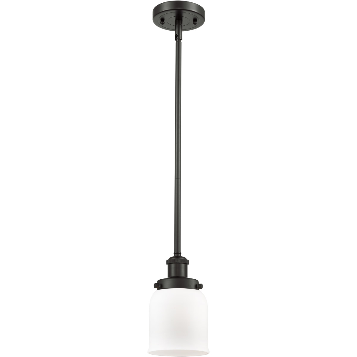Innovations Lighting 916-1S-OB-G51 Ballston Small Bell 1 Light 5 inch Oil Rubbed Bronze Pendant Ceiling Light in Matte White Glass, Ballston