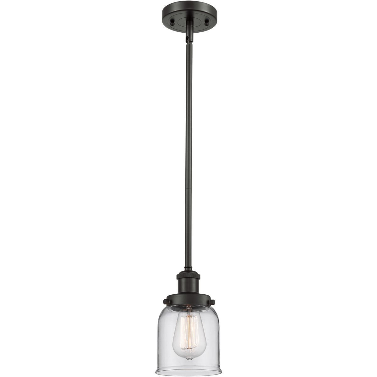 Innovations Lighting 916-1S-OB-G52 Ballston Small Bell 1 Light 5 inch Oil Rubbed Bronze Pendant Ceiling Light in Clear Glass, Ballston