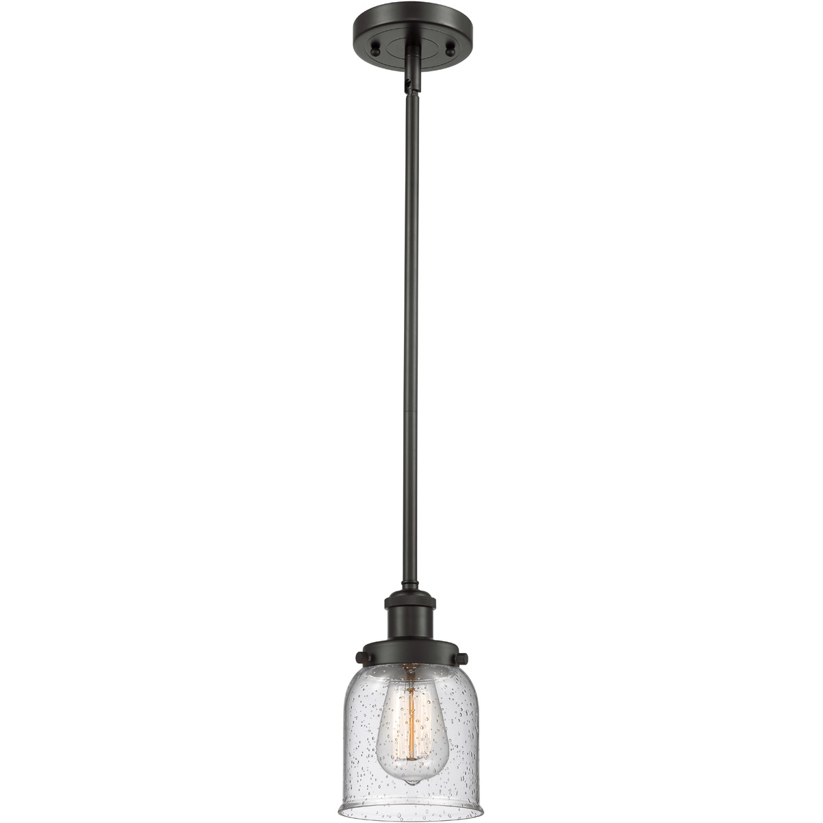 Innovations Lighting 916-1S-OB-G54 Ballston Small Bell 1 Light 5 inch Oil Rubbed Bronze Pendant Ceiling Light in Seedy Glass, Ballston