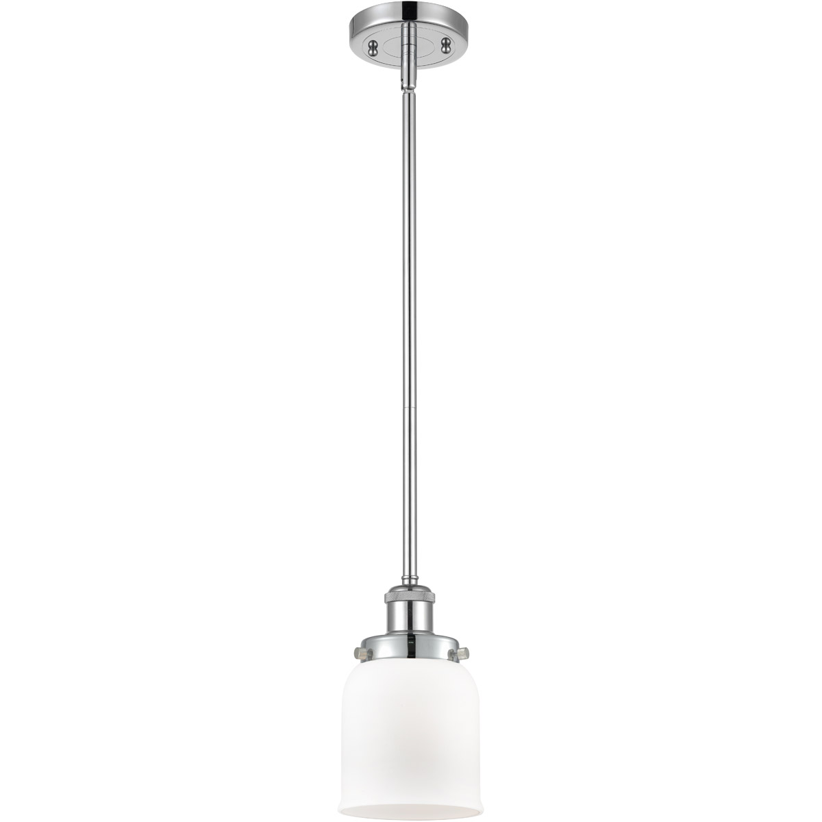 Innovations Lighting 916-1S-PC-G51 Ballston Small Bell 1 Light 5 inch Polished Chrome Pendant Ceiling Light in Matte White Glass, Ballston