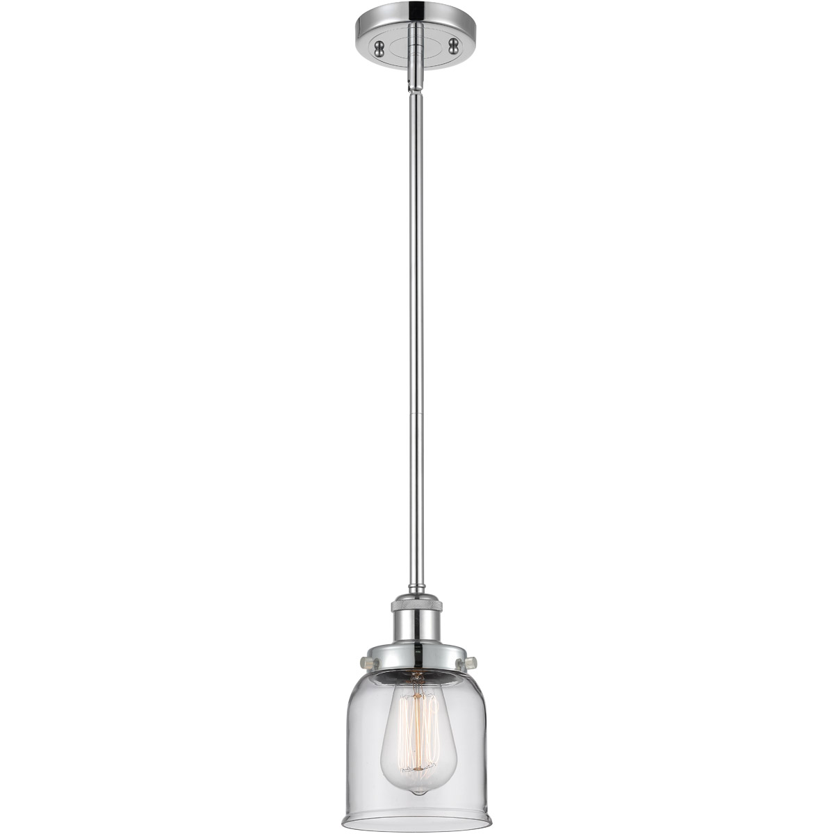 Innovations Lighting 916-1S-PC-G52 Ballston Small Bell 1 Light 5 inch Polished Chrome Pendant Ceiling Light in Clear Glass, Ballston