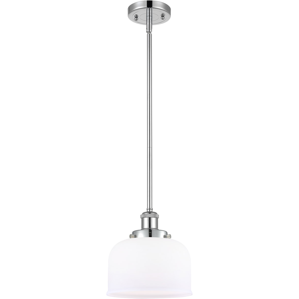 Innovations Lighting 916-1S-PC-G71-LED Ballston Large Bell LED 8 inch Polished Chrome Pendant Ceiling Light in Matte White Glass, Ballston