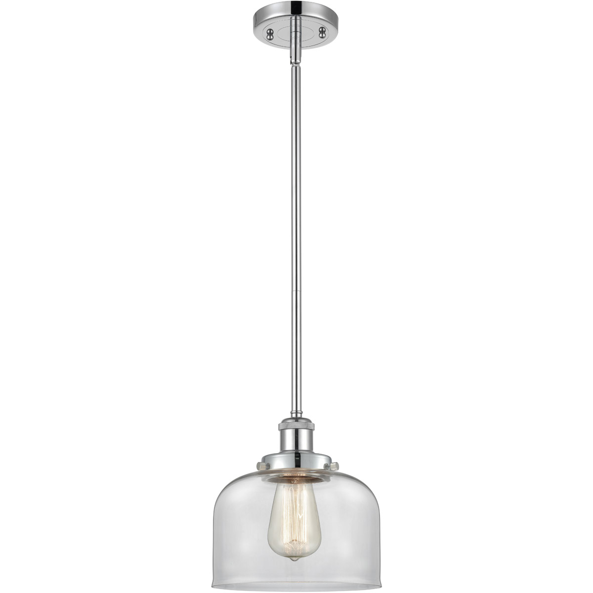 Innovations Lighting 916-1S-PC-G72 Ballston Large Bell 1 Light 8 inch Polished Chrome Pendant Ceiling Light in Clear Glass, Ballston