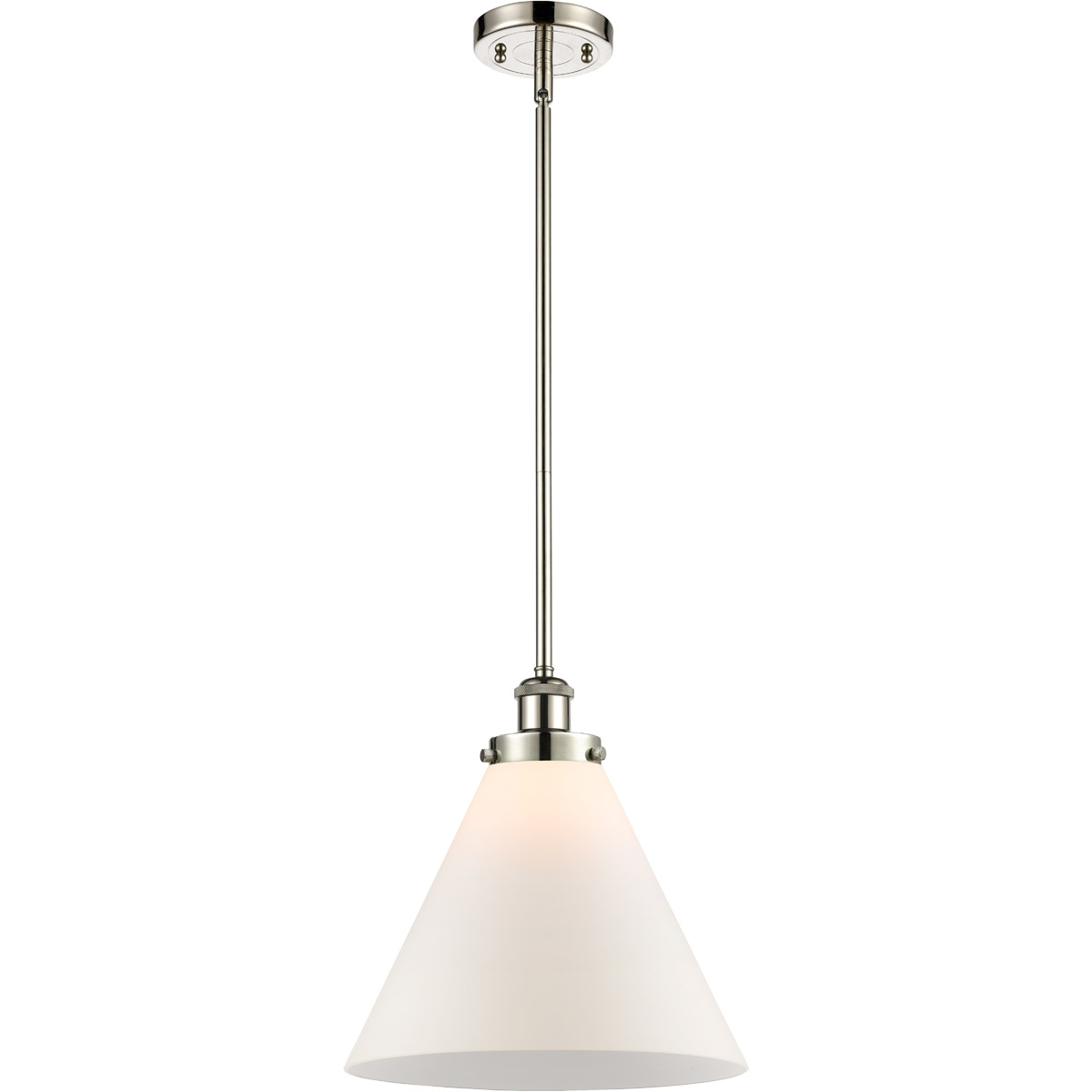 Innovations Lighting 916-1S-SN-G41-L-LED Ballston X-Large Cone LED 12 inch Brushed Satin Nickel Pendant Ceiling Light in Matte White Glass