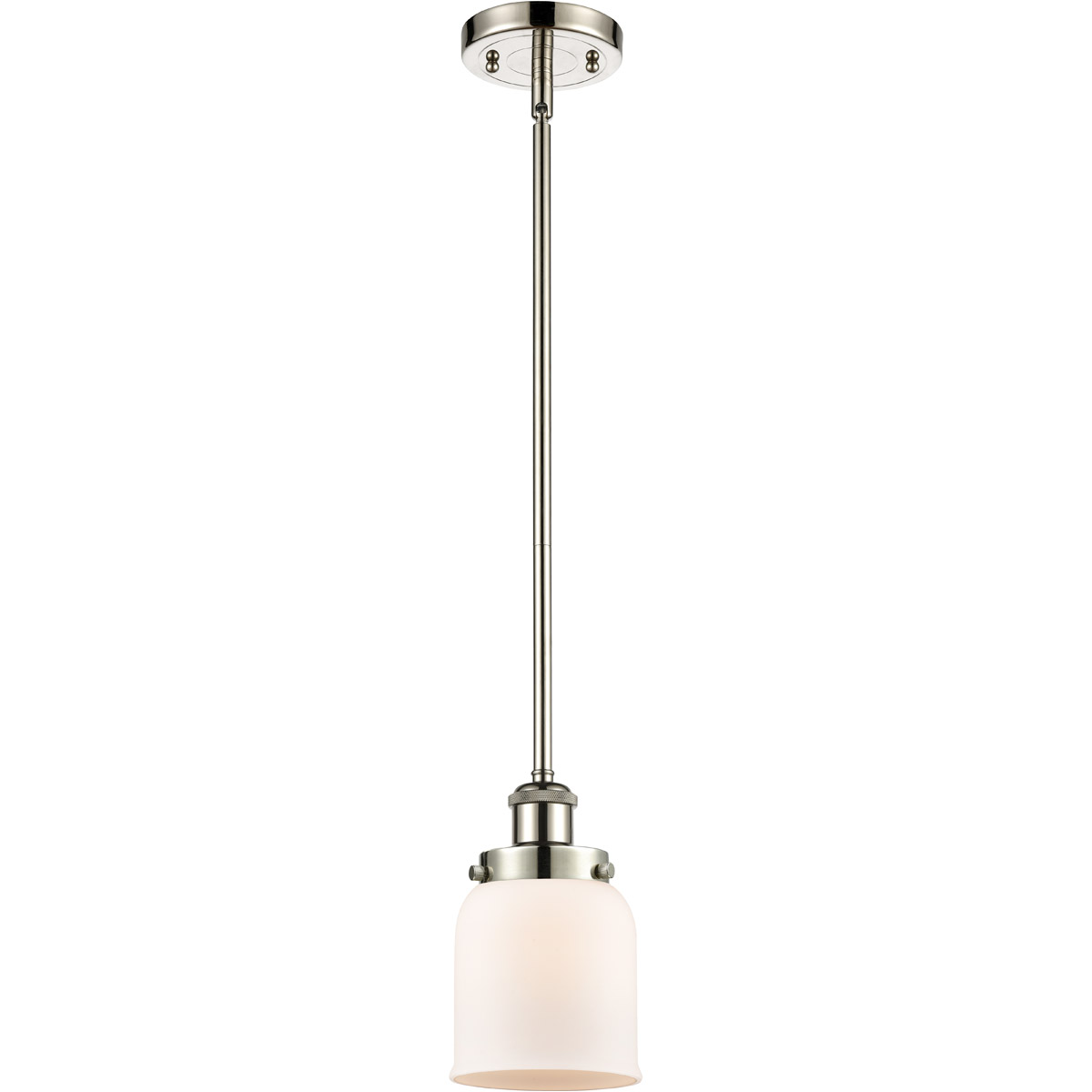 Innovations Lighting 916-1S-PN-G51 Ballston Small Bell 1 Light 5 inch Polished Nickel Pendant Ceiling Light in Matte White Glass