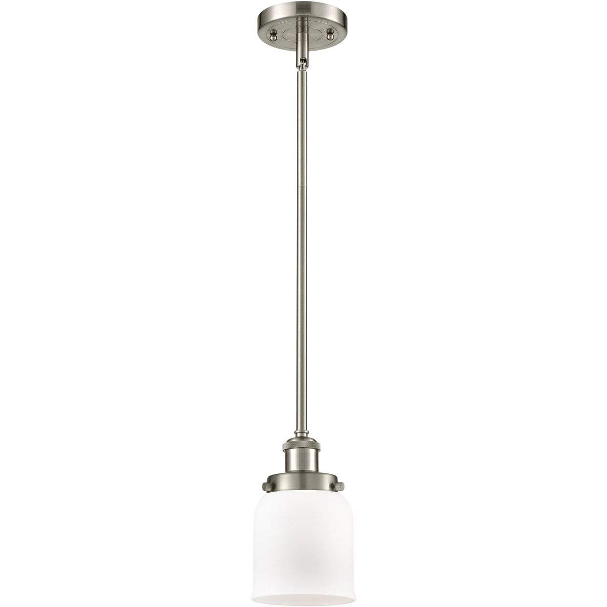 Innovations Lighting 916-1S-SN-G51 Ballston Small Bell 1 Light 5 inch Brushed Satin Nickel Pendant Ceiling Light in Matte White Glass, Ballston