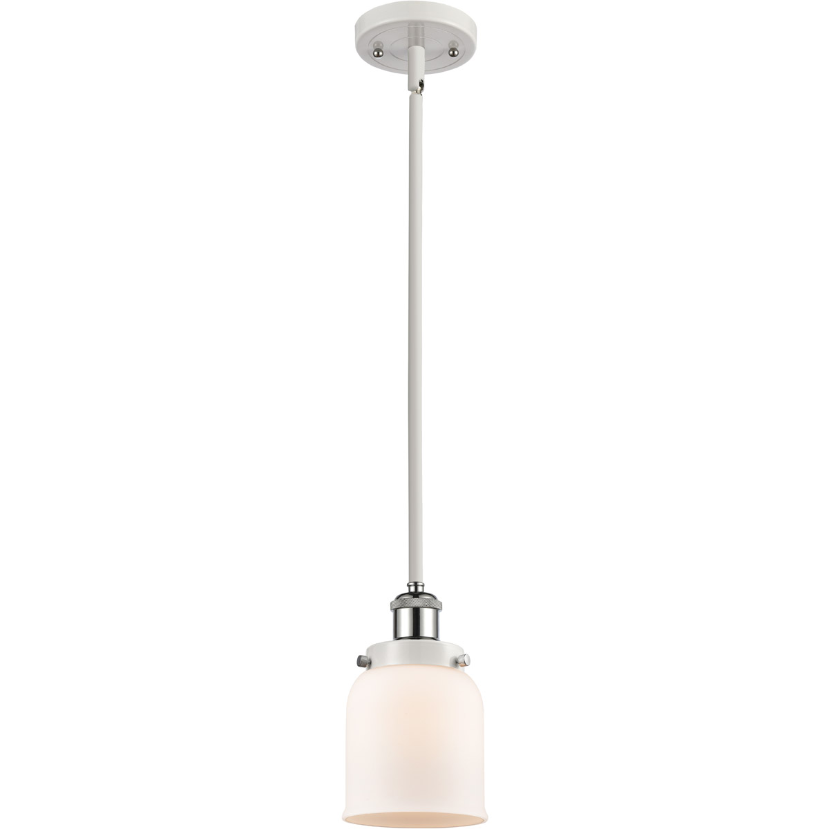 Innovations Lighting 916-1S-WPC-G51 Ballston Small Bell 1 Light 5 inch White and Polished Chrome Pendant Ceiling Light in Matte White Glass
