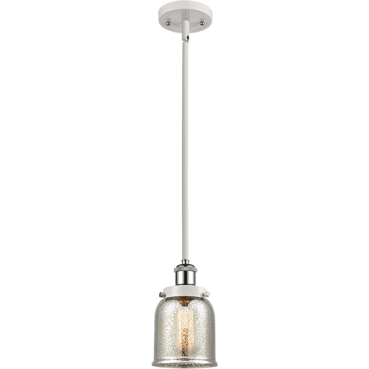 Innovations Lighting 916-1S-WPC-G58-LED Ballston Bell LED 5 inch White and Polished Chrome Mini Pendant Ceiling Light, Small Bell