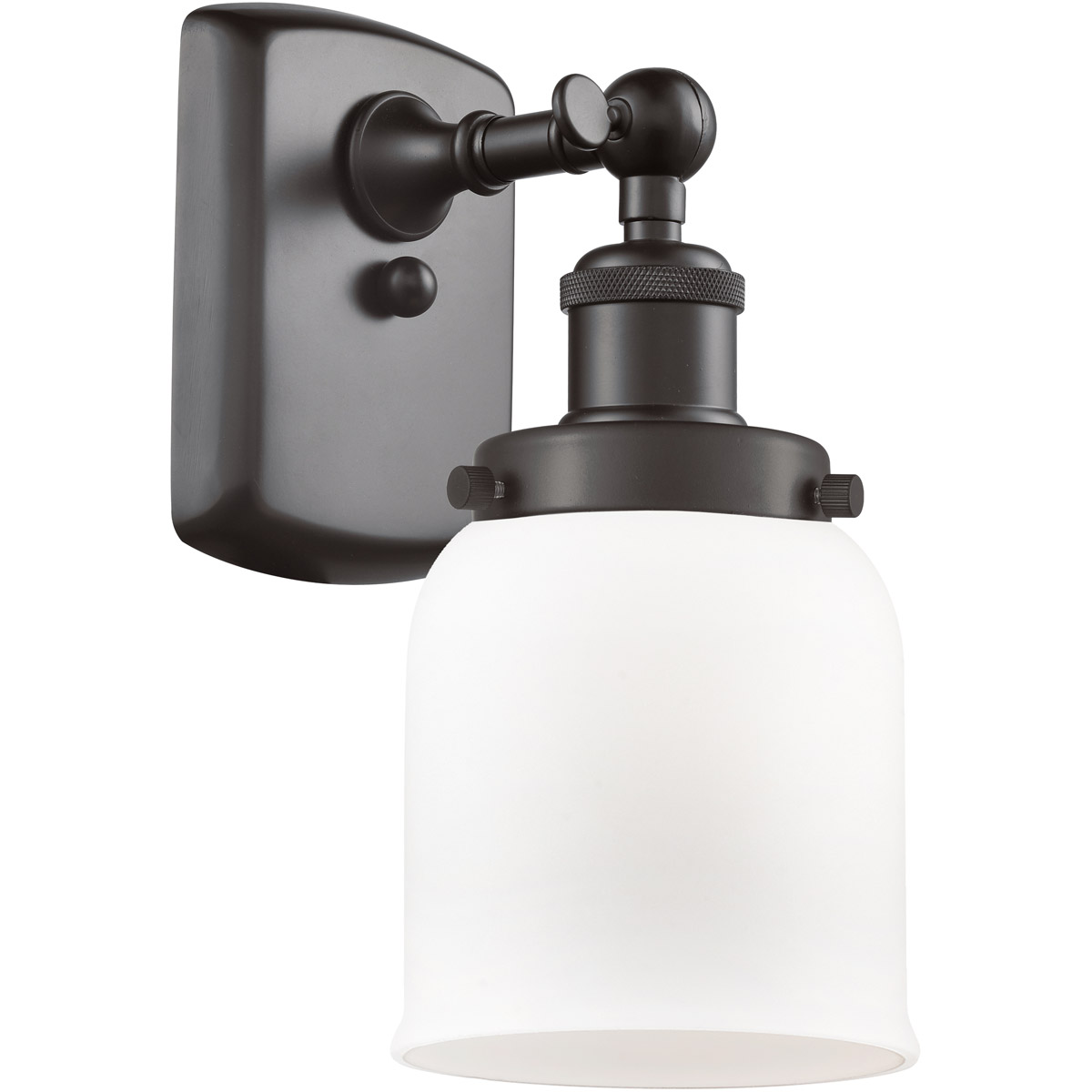 Innovations Lighting 916-1W-OB-G51 Ballston Small Bell 1 Light 5 inch Oil Rubbed Bronze Sconce Wall Light in Matte White Glass, Ballston