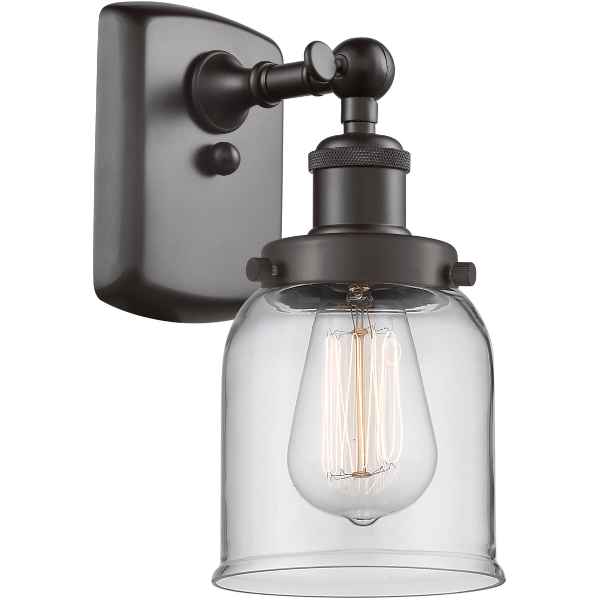 Innovations Lighting 916-1W-OB-G52 Ballston Small Bell 1 Light 5 inch Oil Rubbed Bronze Sconce Wall Light in Clear Glass, Ballston