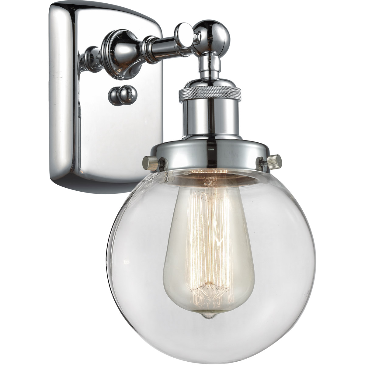 Innovations Lighting 916-1W-PC-G202-6-LED Ballston Beacon LED 6 inch Polished Chrome Sconce Wall Light in Clear Glass, Ballston