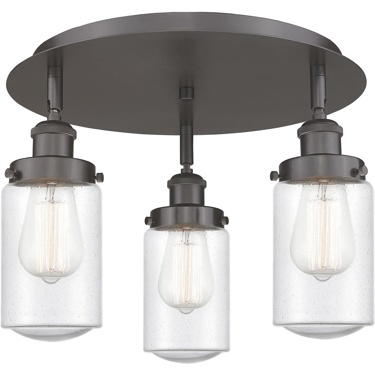 Innovations Lighting 916-3C-OB-G314 Dover 3 Light 16.25 inch Oil Rubbed Bronze Flush Mount Ceiling Light in Seedy