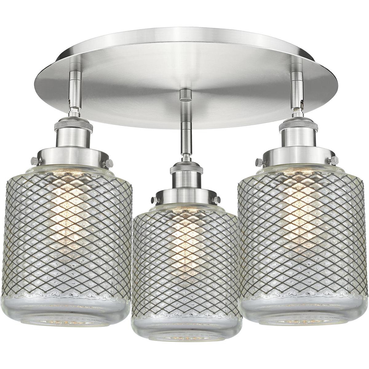 Innovations Lighting Bruno Marashlian Edison 18 Inch Flush Mount Edison - 916-3C-SN-G262 - Industrial