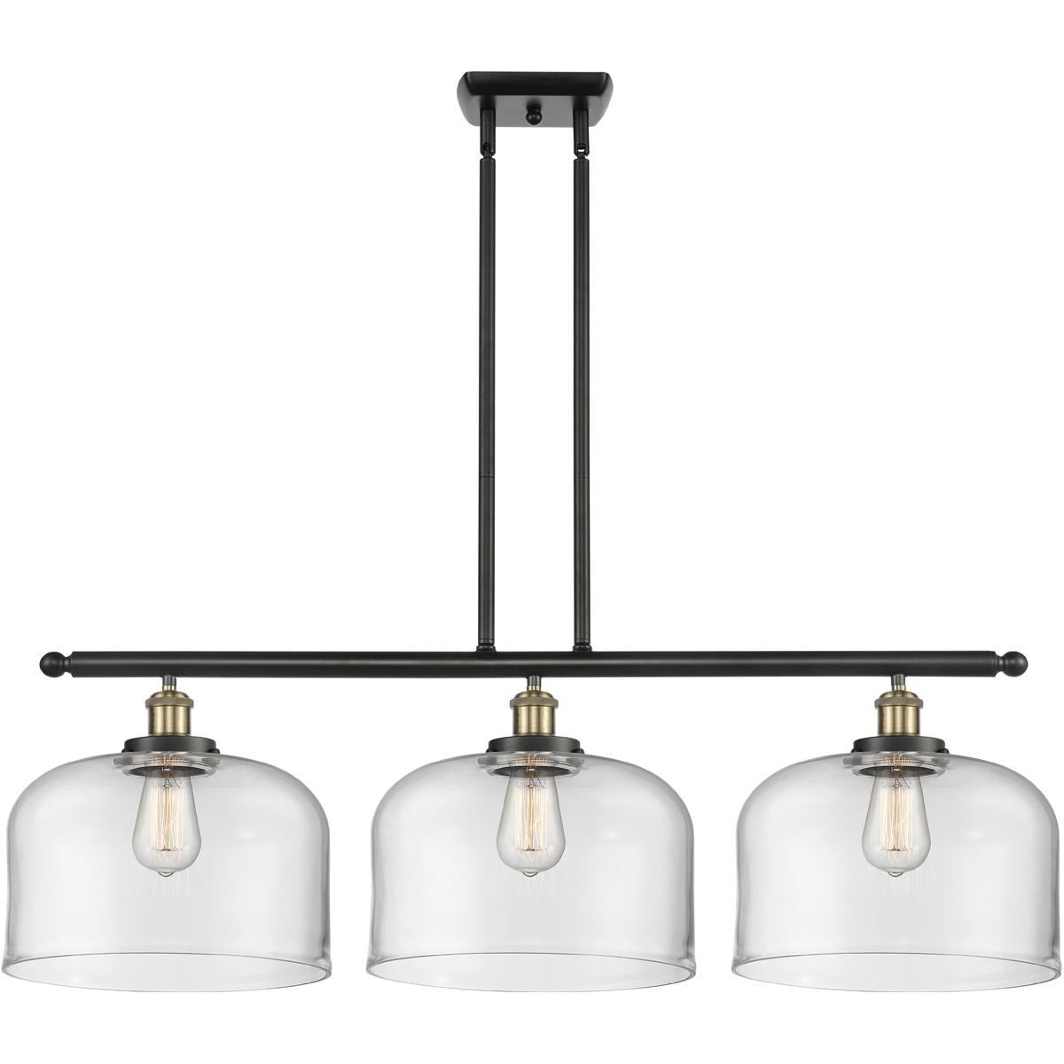 Innovations Lighting 916-3I-BAB-G72-L-LED Ballston X-Large Bell LED 36 inch Black Antique Brass Island Light Ceiling Light in Clear Glass
