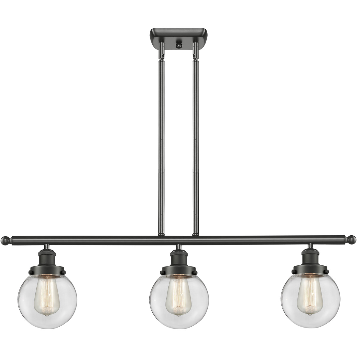 Innovations Lighting 916-3I-OB-G202-6-LED Ballston Beacon LED 36 inch Oil Rubbed Bronze Island Light Ceiling Light in Clear Glass, Ballston