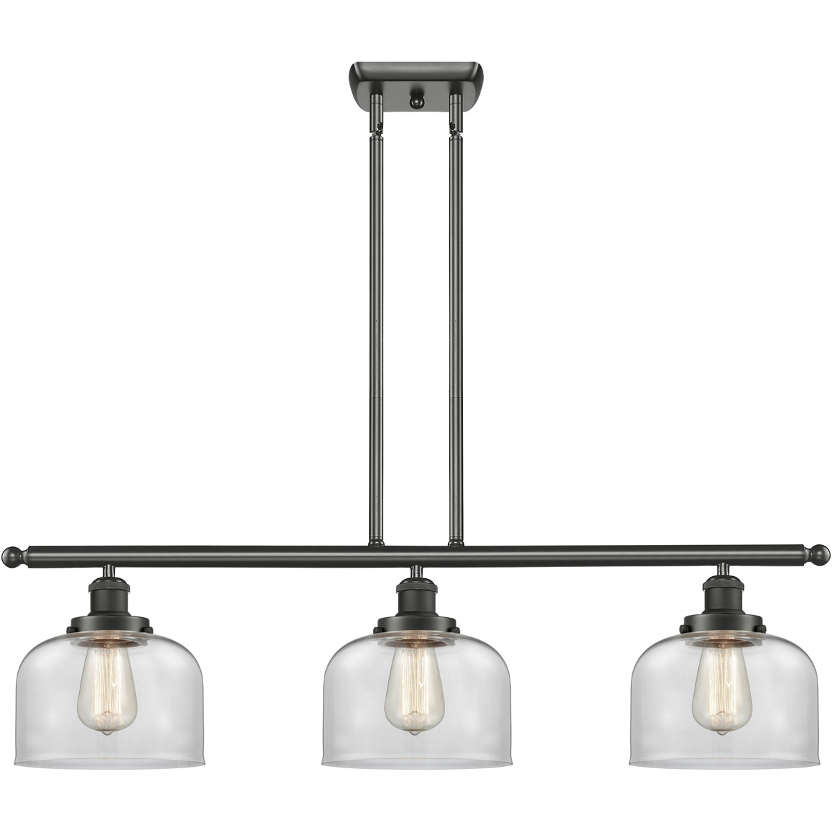 Innovations Lighting 916-3I-OB-G72-LED Ballston Large Bell LED 36 inch Oil Rubbed Bronze Island Light Ceiling Light in Clear Glass, Ballston