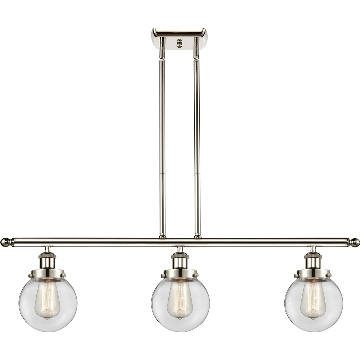 Innovations Lighting 916-3I-PN-G202-6-LED Ballston Beacon LED 36 inch Polished Nickel Island Light Ceiling Light in Clear Glass