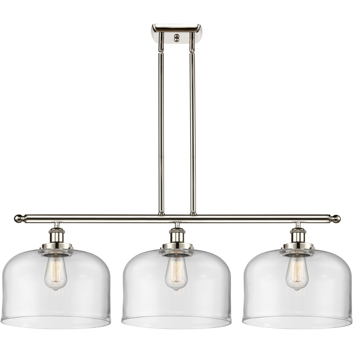 Innovations Lighting 916-3I-PN-G72-L-LED Ballston X-Large Bell LED 36 inch Polished Nickel Island Light Ceiling Light in Clear Glass