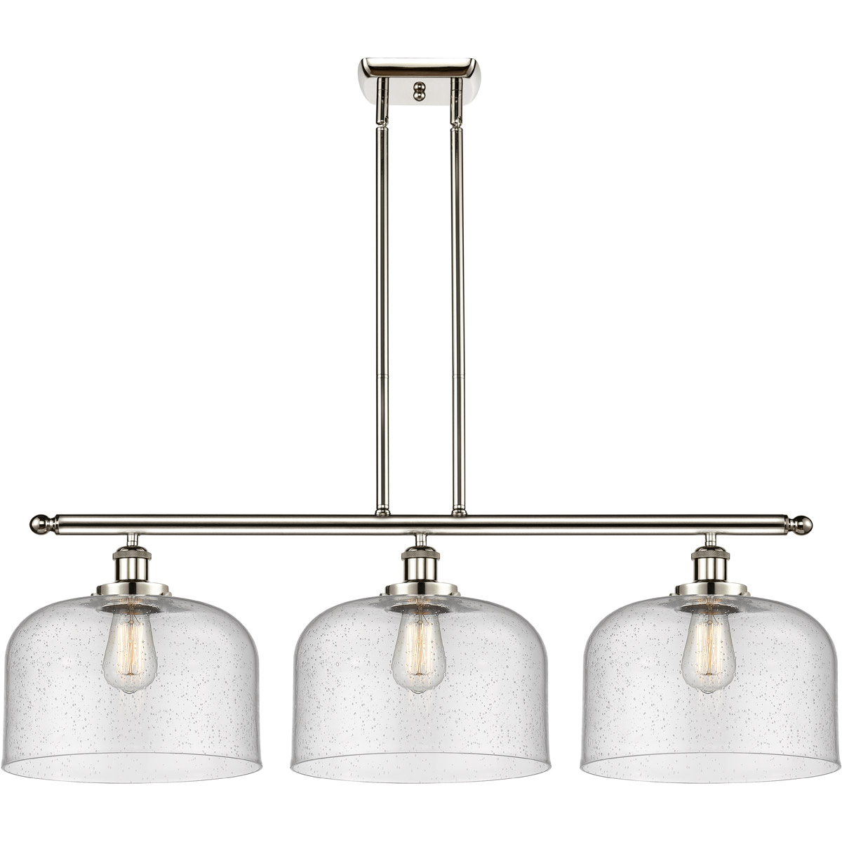 Innovations Lighting 916-3I-PN-G74-L Ballston X-Large Bell 3 Light 36 inch Polished Nickel Island Light Ceiling Light in Seedy Glass