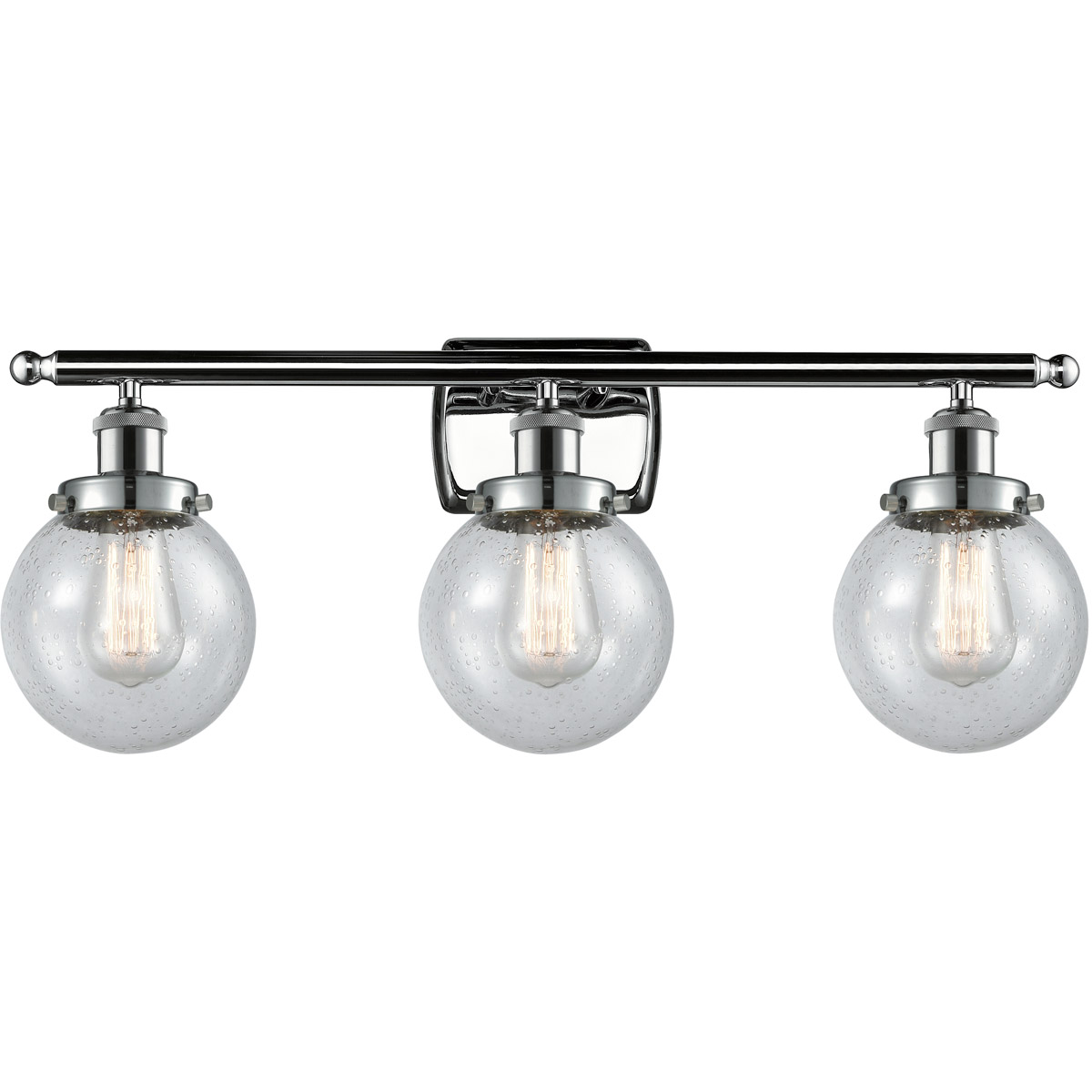 Innovations Lighting 916-3W-PC-G204-6-LED Ballston Beacon LED 26 inch Polished Chrome Bath Vanity Light Wall Light in Seedy Glass, Ballston