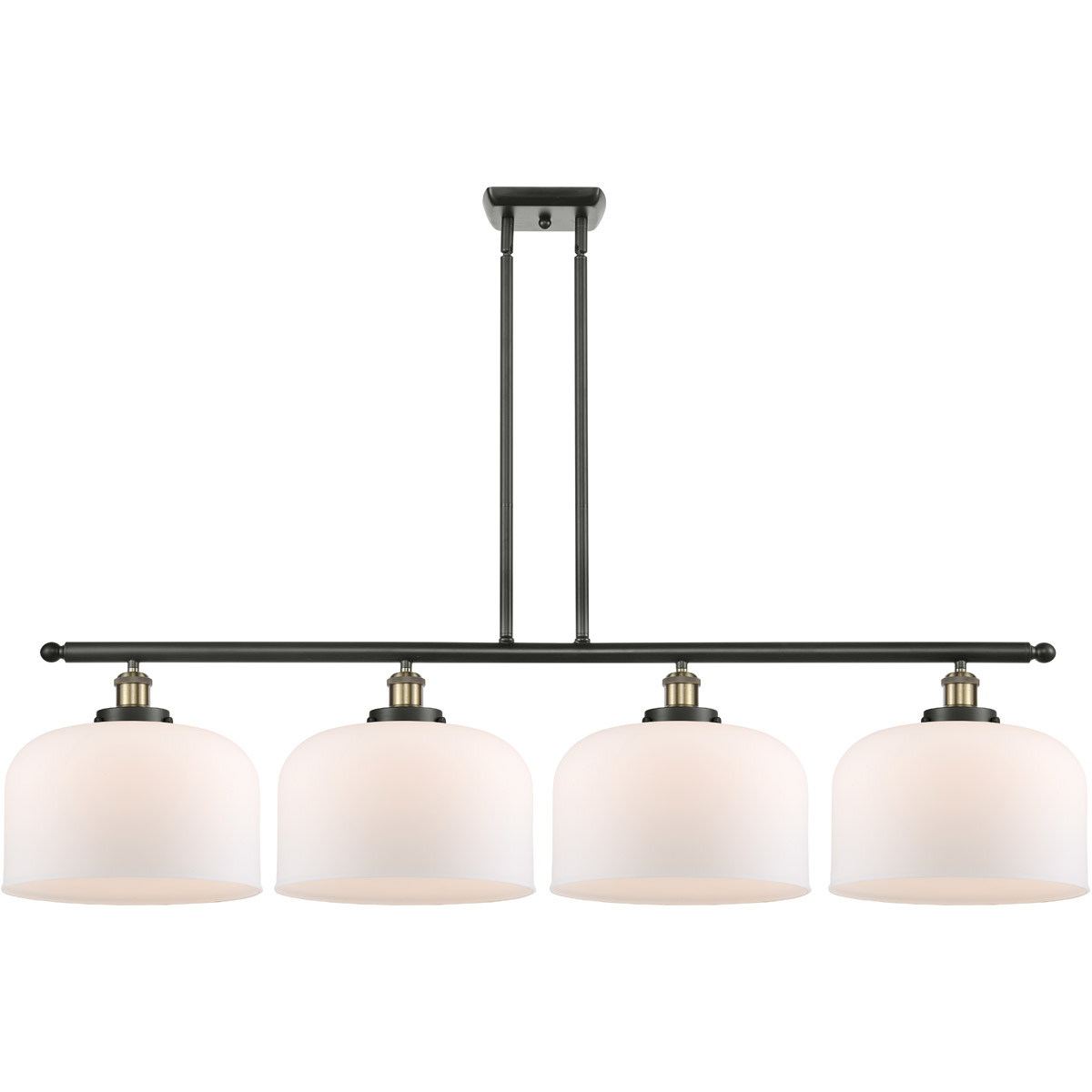 Innovations Lighting 916-4I-BAB-G71-L-LED Ballston X-Large Bell LED 48 inch Black Antique Brass Island Light Ceiling Light in Matte White Glass