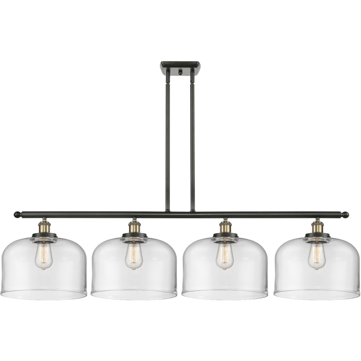 Innovations Lighting 916-4I-BAB-G72-L-LED Ballston X-Large Bell LED 48 inch Black Antique Brass Island Light Ceiling Light in Clear Glass