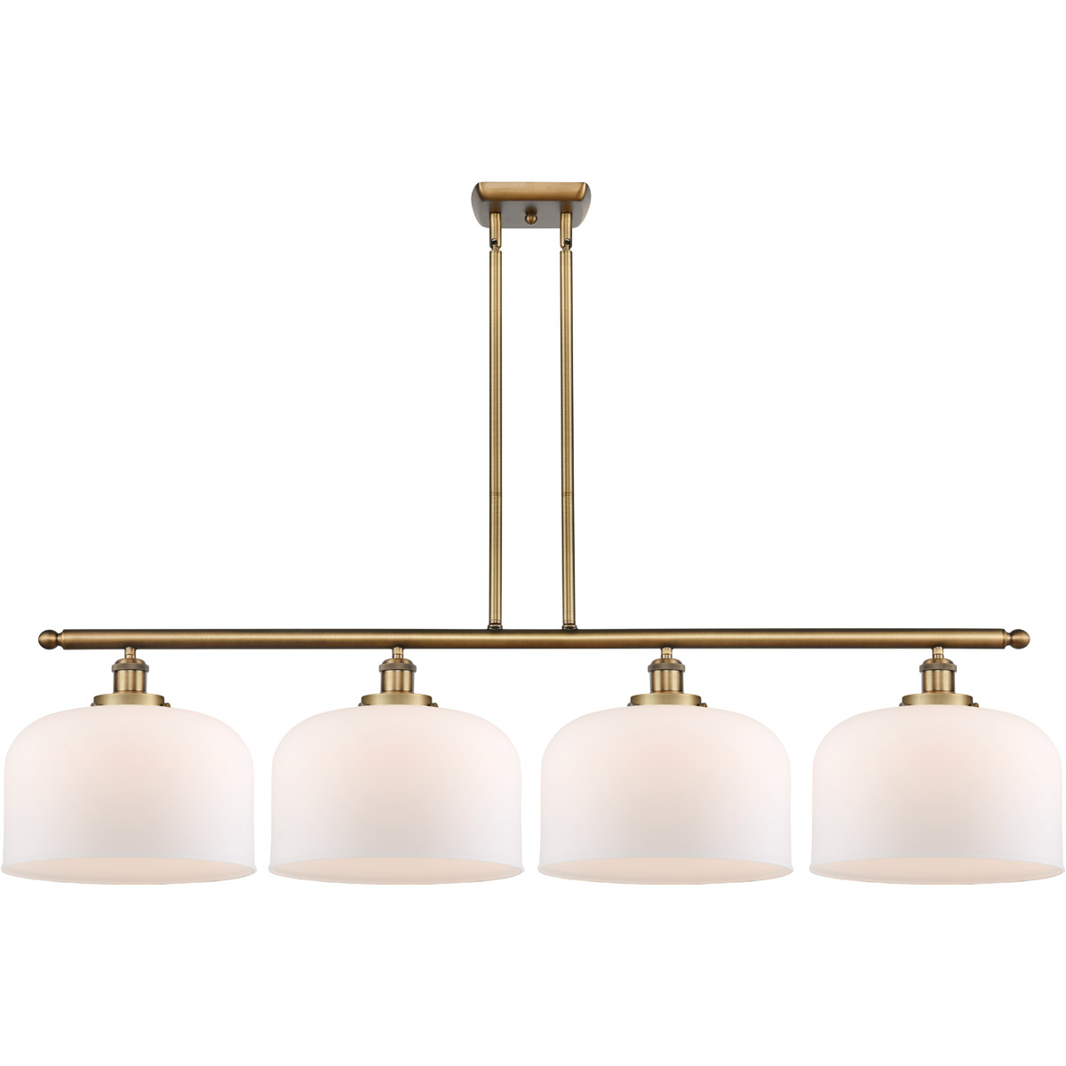 Innovations Lighting 916-4I-BB-G71-L-LED Ballston X-Large Bell LED 48 inch Brushed Brass Island Light Ceiling Light in Matte White Glass