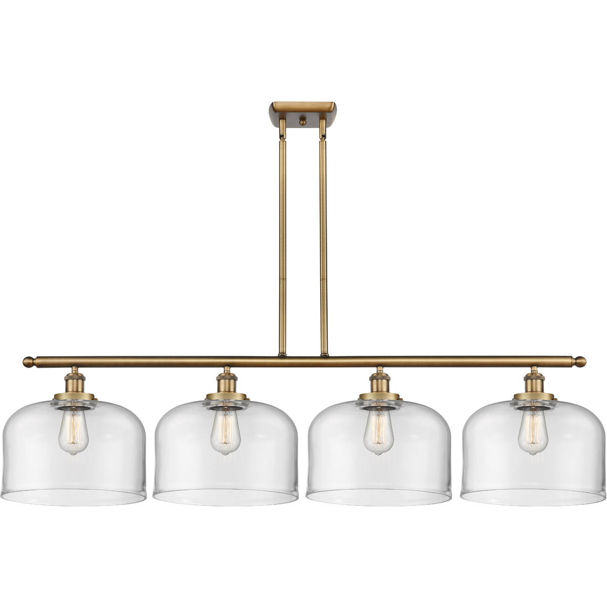 Innovations Lighting 916-4I-BB-G72-L-LED Ballston X-Large Bell LED 48 inch Brushed Brass Island Light Ceiling Light in Clear Glass
