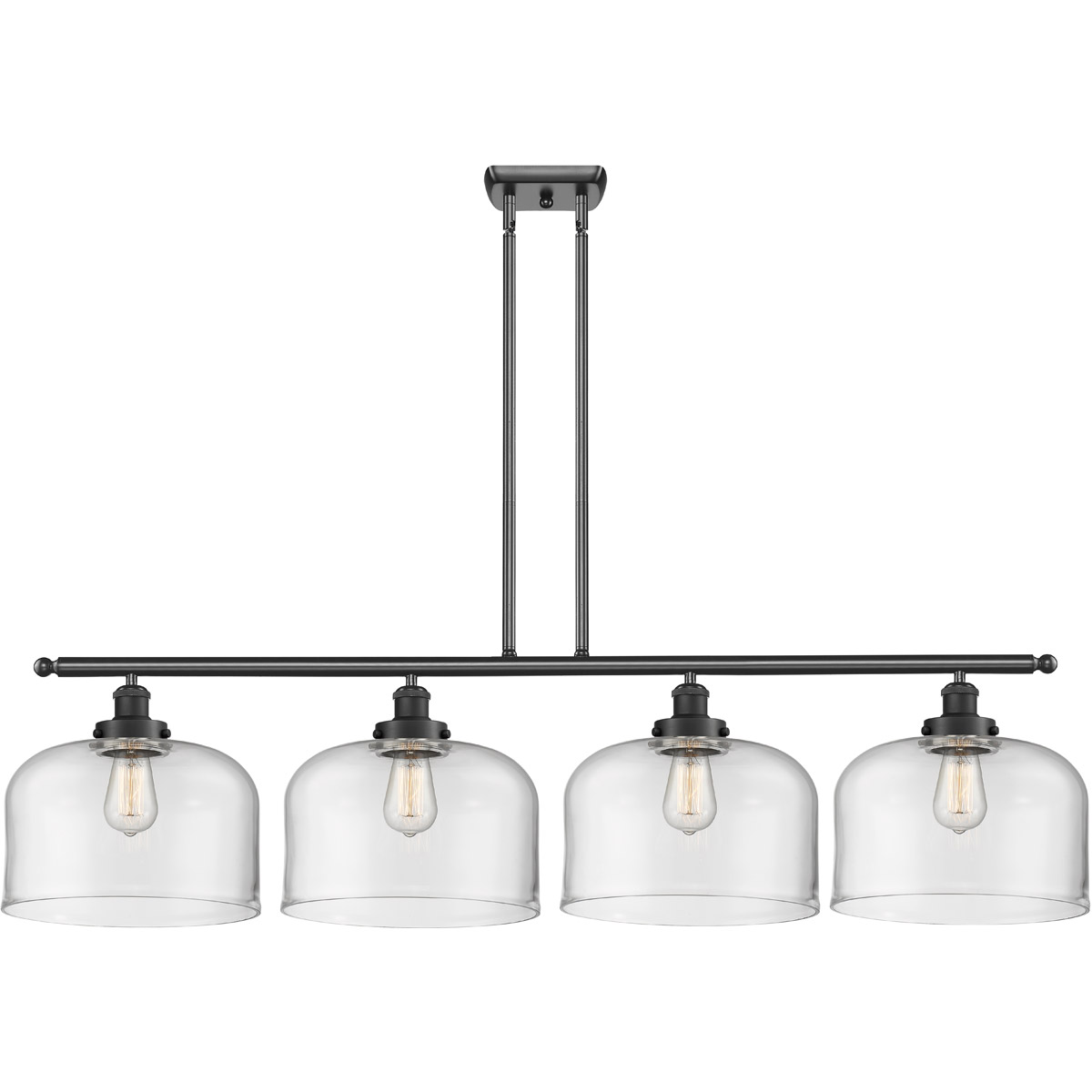 Innovations Lighting 916-4I-BK-G72-L-LED Ballston X-Large Bell LED 48 inch Matte Black Island Light Ceiling Light in Clear Glass, Ballston