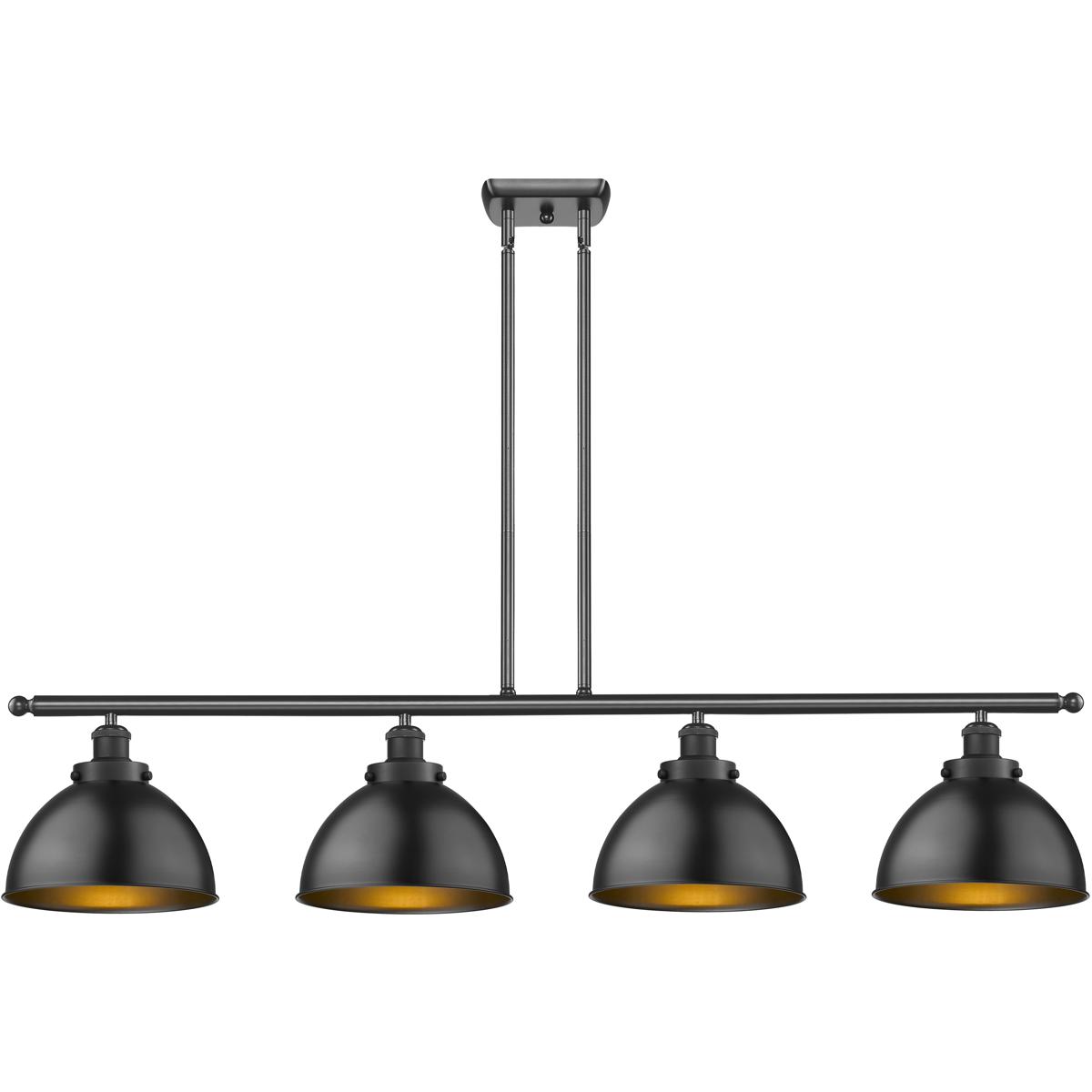 Innovations Lighting 916-4I-BK-MFD-10-BK Ballston Urban 4 Light 48 inch Matte Black Island Light Ceiling Light